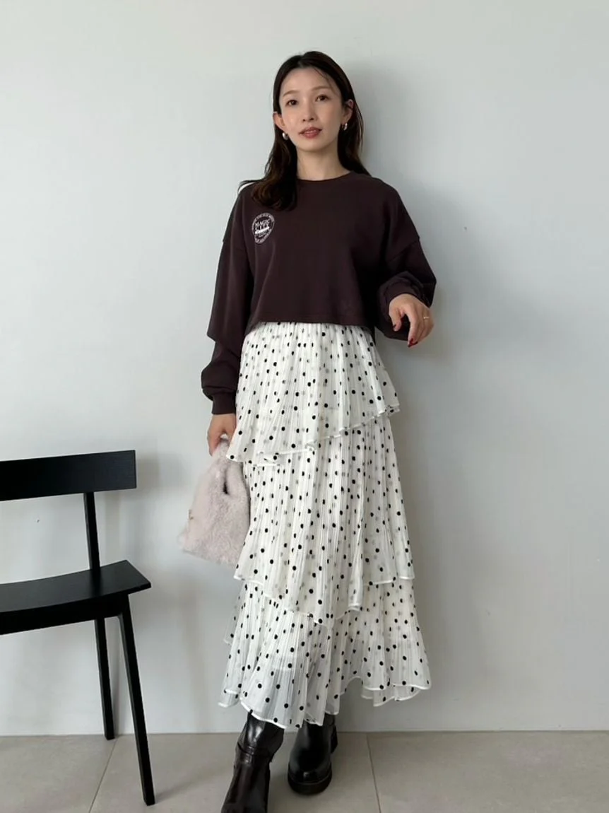 Sustainable Pleated Tiered Long Skirt - Image 12