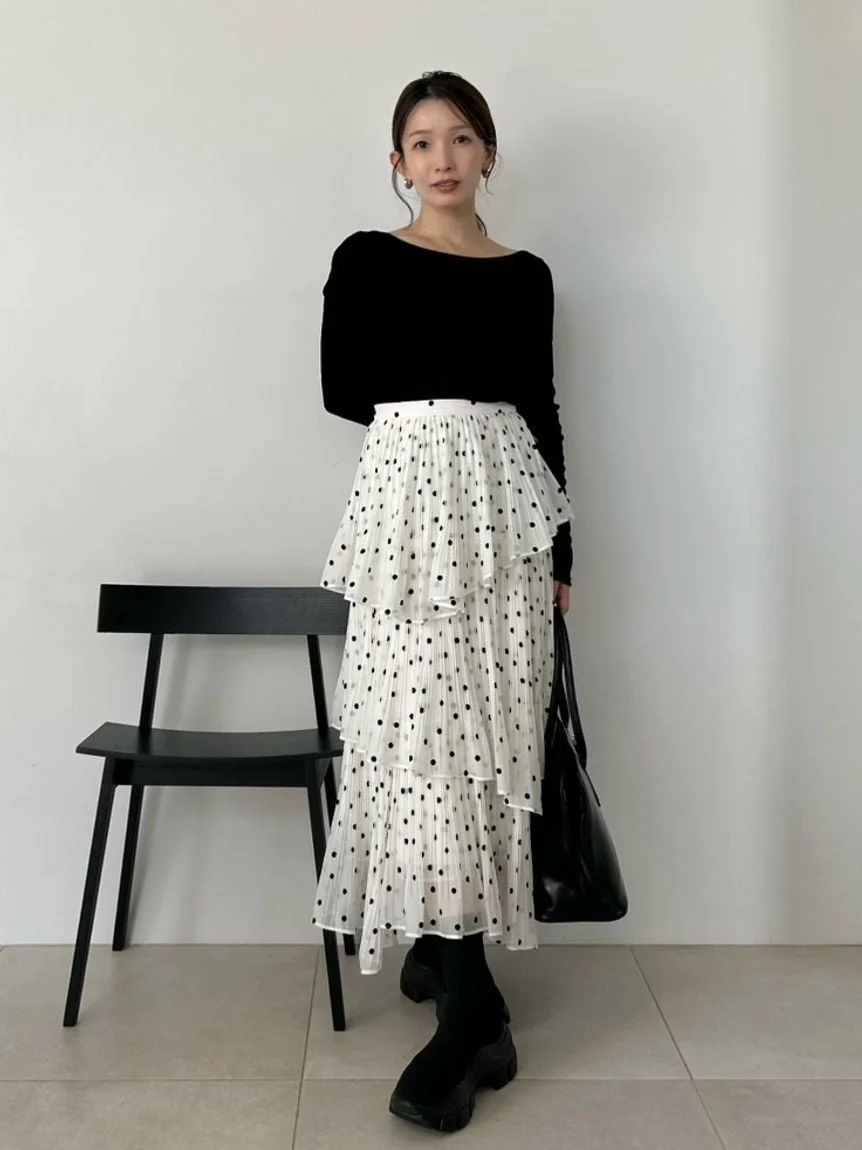 Sustainable Pleated Tiered Long Skirt - Image 13