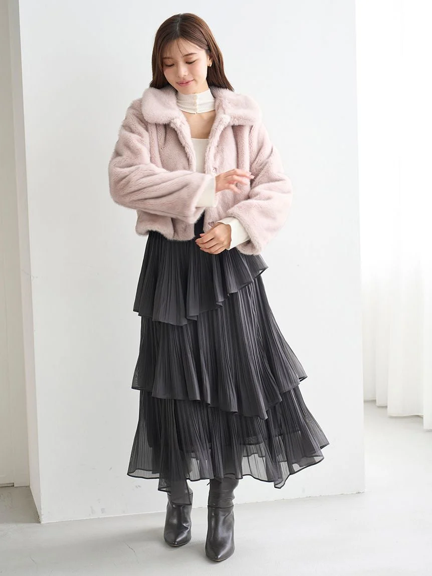 Sustainable Pleated Tiered Long Skirt - Image 14