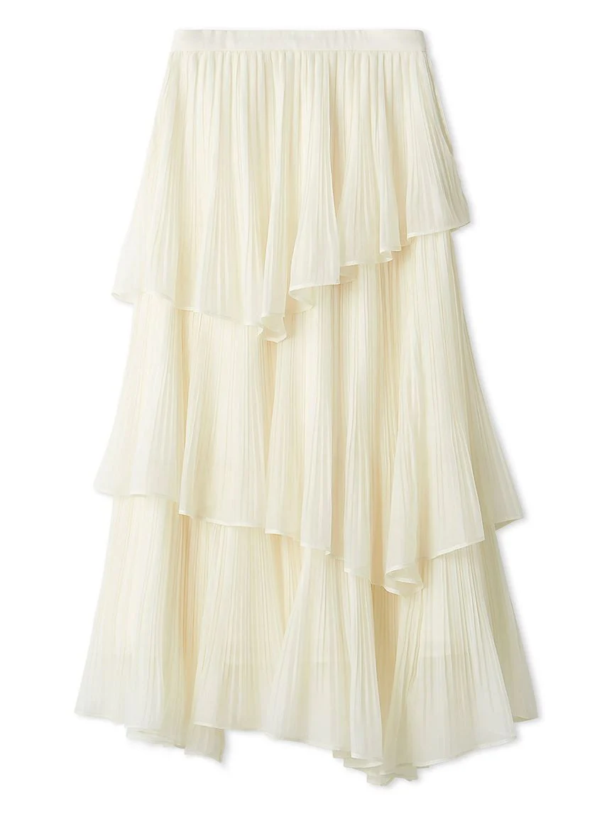 Sustainable Pleated Tiered Long Skirt - Image 3
