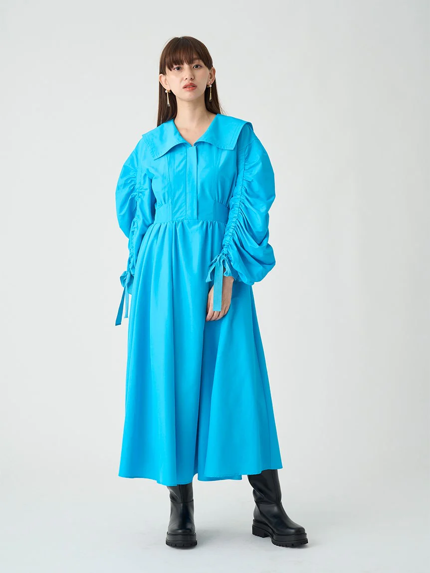 Taffeta Volume Maxi Shirt Dress - Image 5