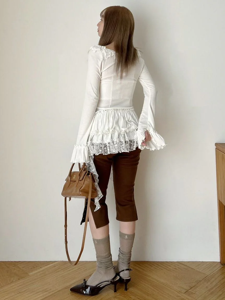 Tiered Frill Cut-and-Sew Pullover - Image 15