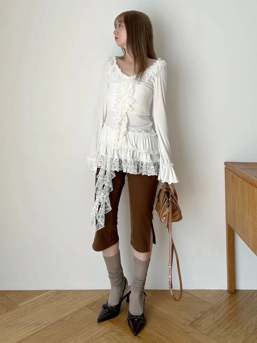 Tiered Frill Cut-and-Sew Pullover - Image 16