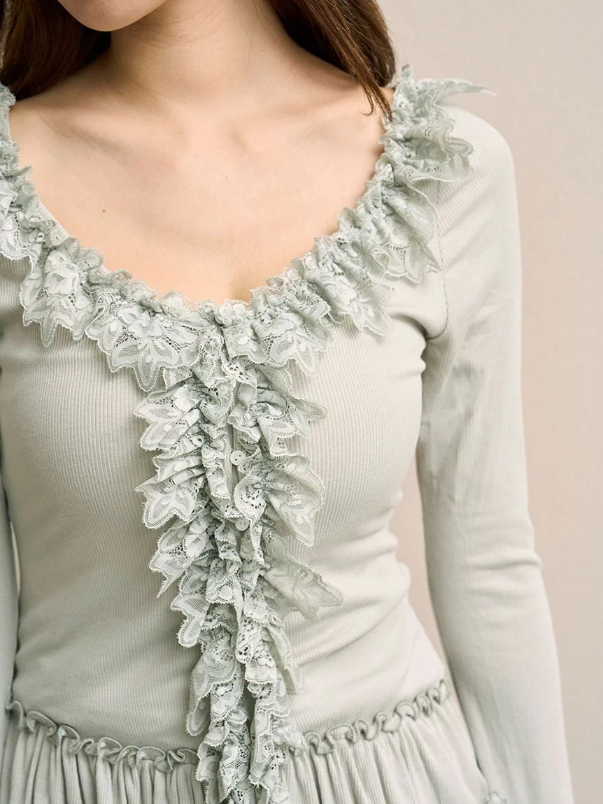 Tiered Frill Cut-and-Sew Pullover - Image 21