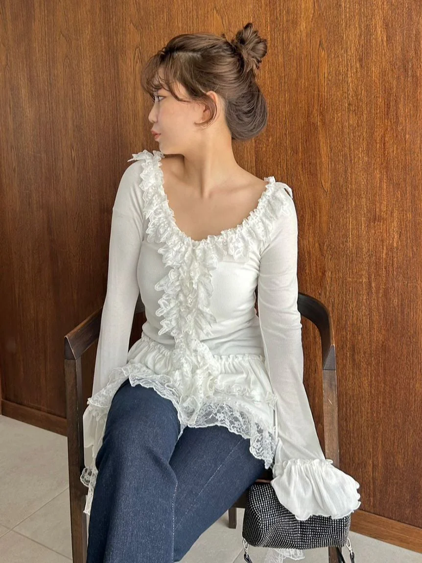 Tiered Frill Cut-and-Sew Pullover - Image 7