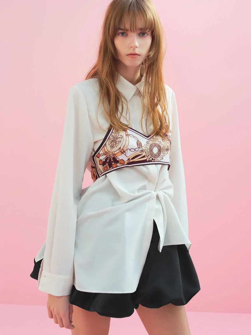 Voluminous Pleated Bubble Skort - Image 3