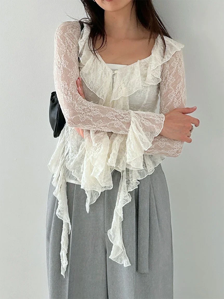 Cut Lace Ruffle Pullover - Image 14