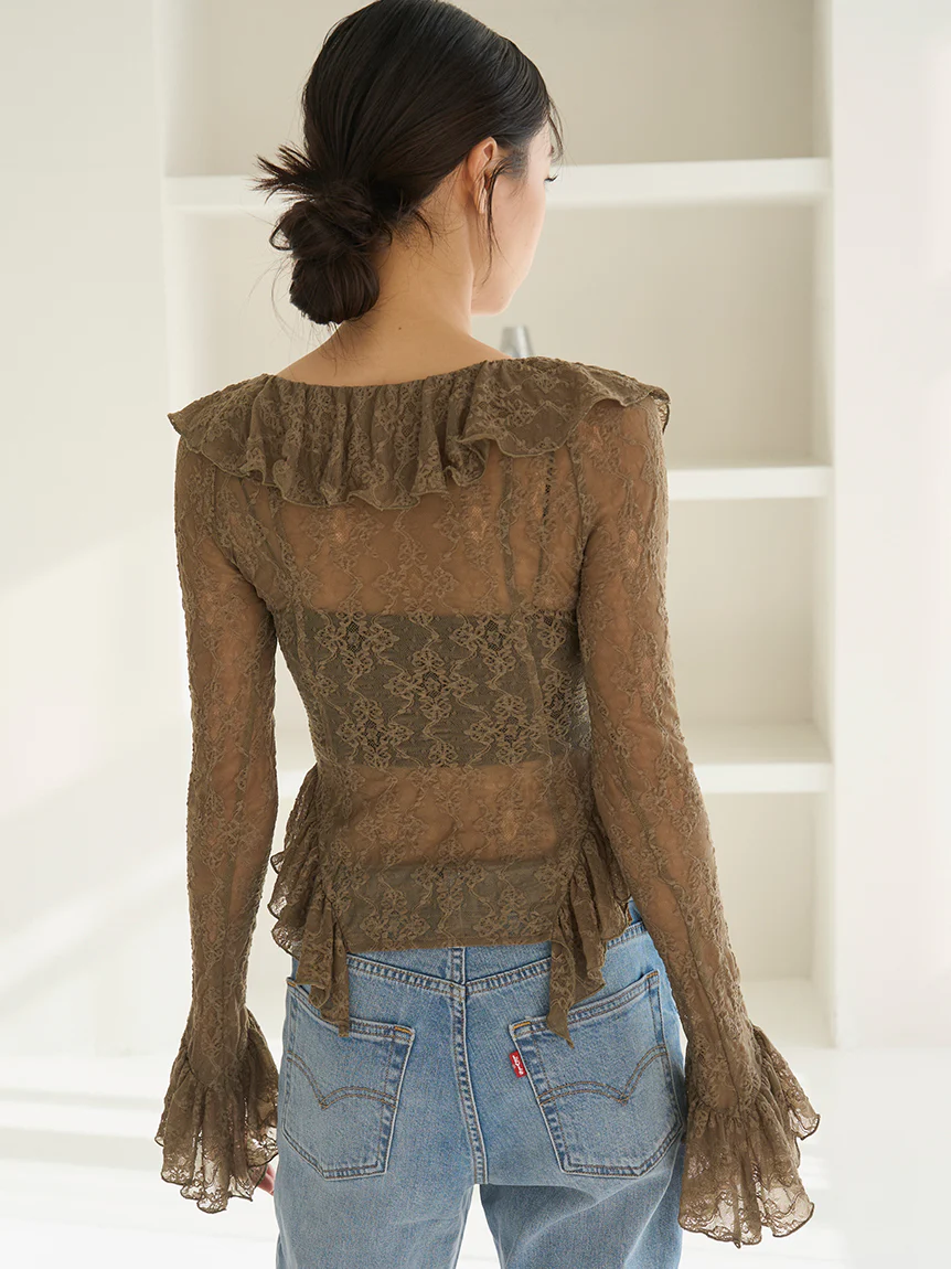 Cut Lace Ruffle Pullover - Image 19