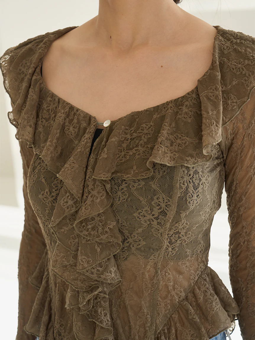 Cut Lace Ruffle Pullover - Image 21