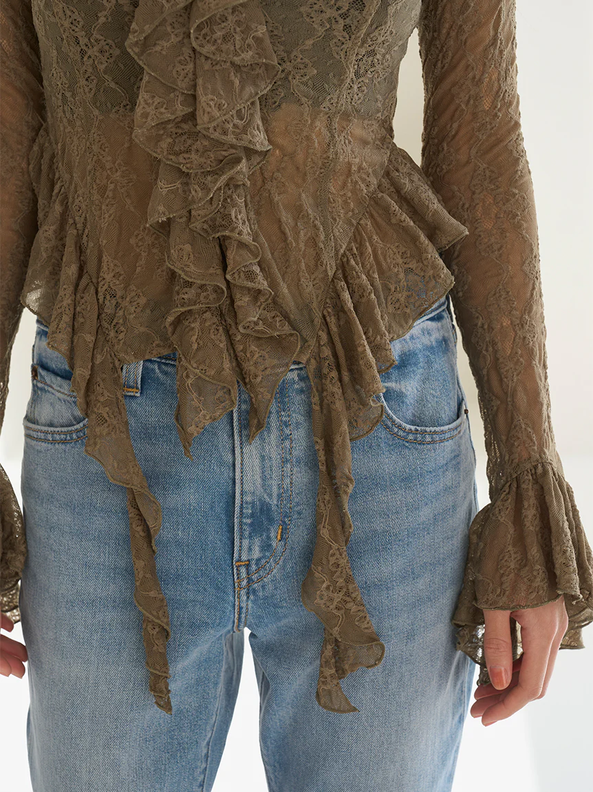 Cut Lace Ruffle Pullover - Image 22