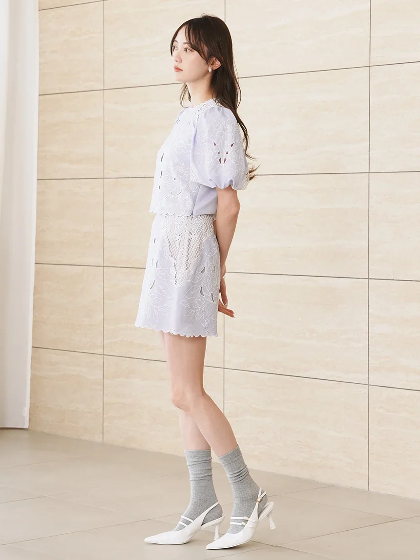 Embroidered Puff Sleeve Blouse - Image 10