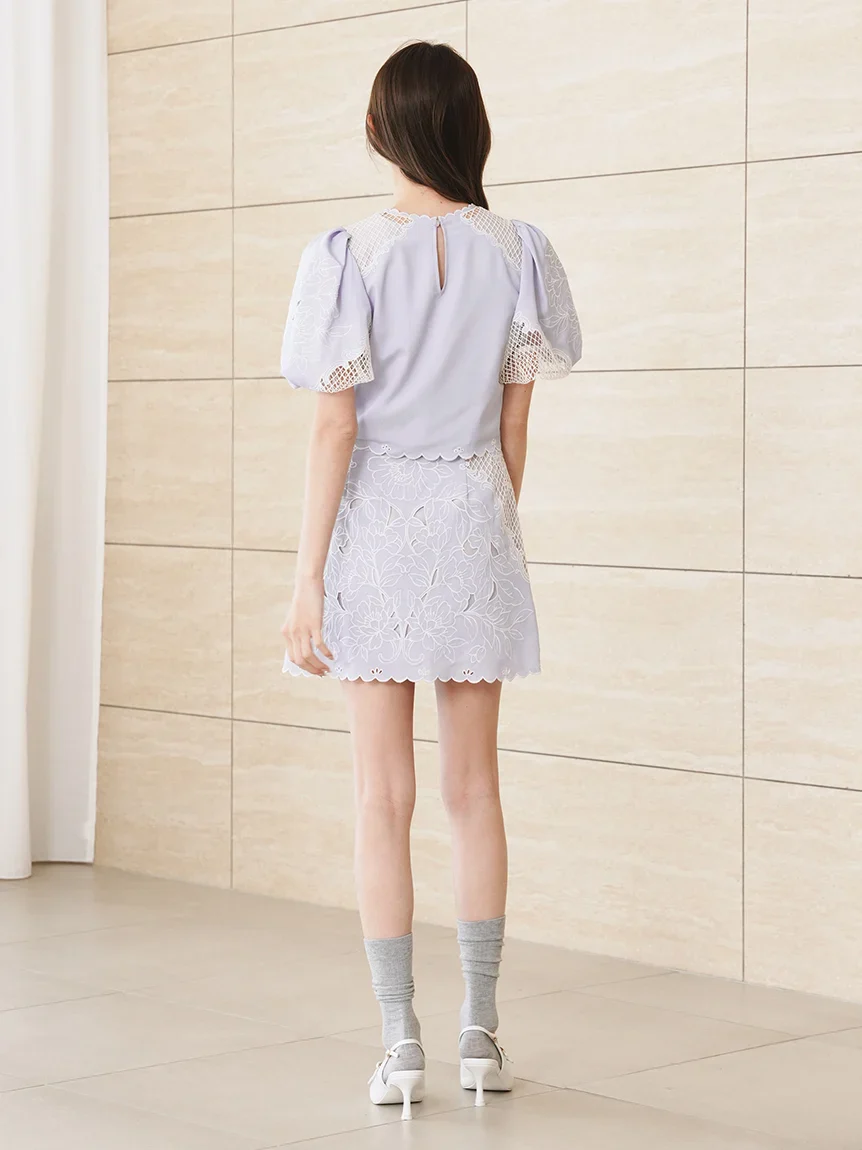 Embroidered Puff Sleeve Blouse - Image 11