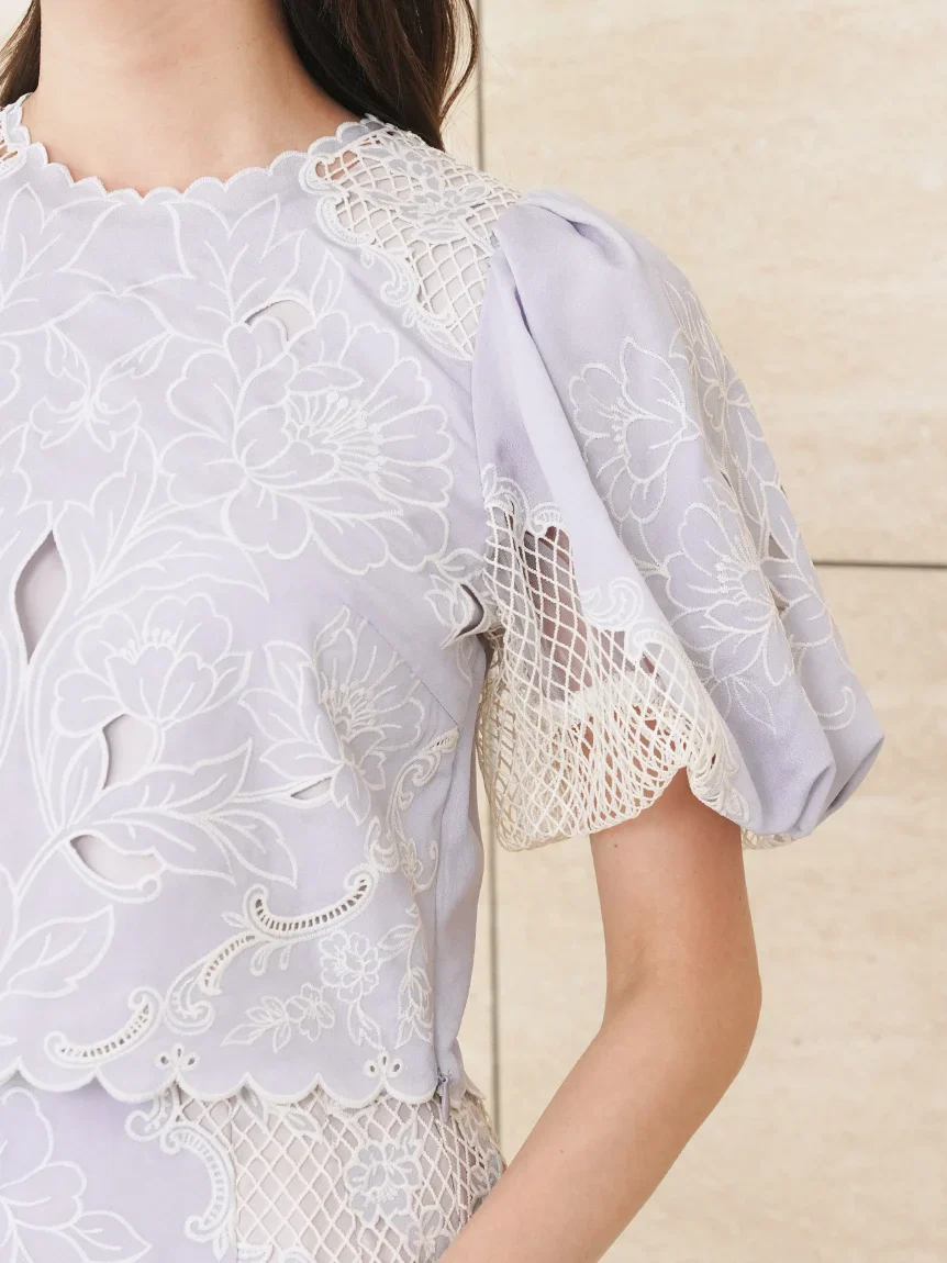Embroidered Puff Sleeve Blouse - Image 16