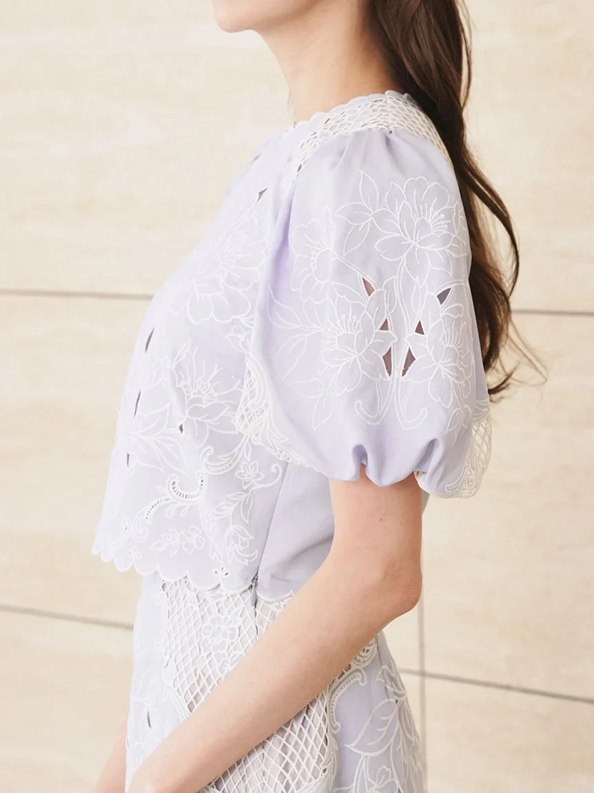 Embroidered Puff Sleeve Blouse - Image 17