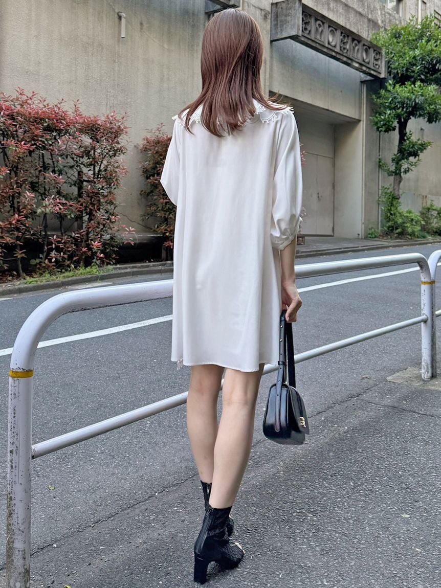 Embroidery Ruffle Mini Dress - Image 6