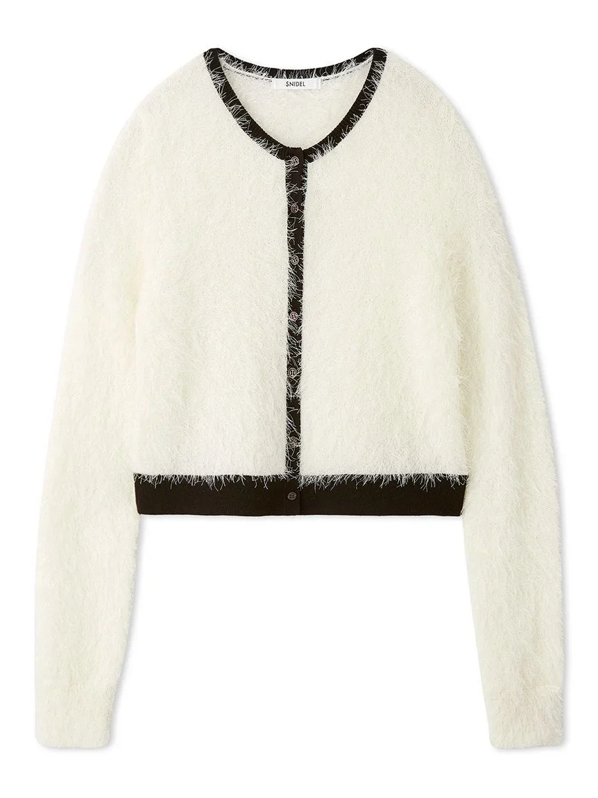 Fuzzy Sleeveless Top and Cropped Cardigan Set
