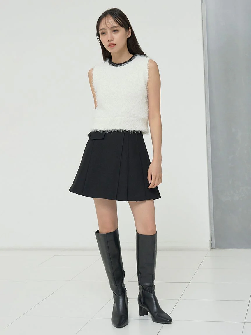Fuzzy Sleeveless Top and Cropped Cardigan Set - Image 11