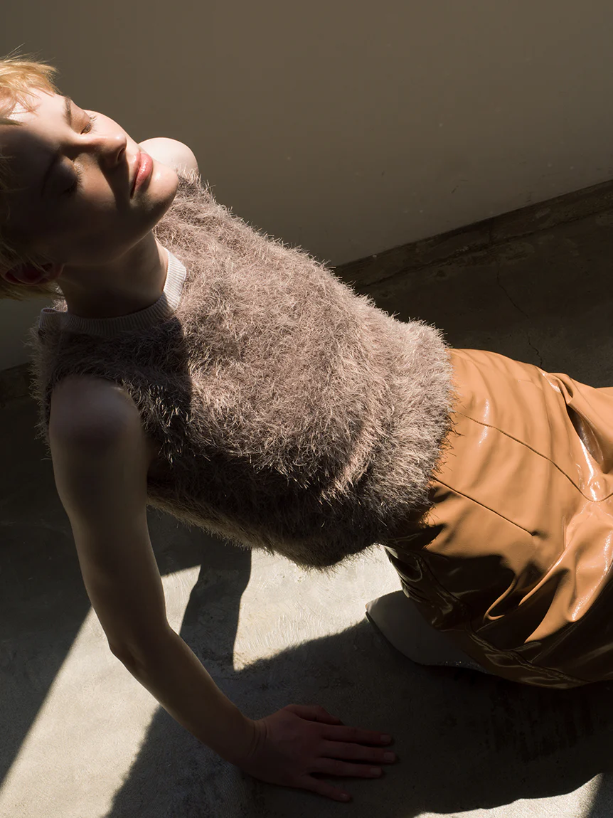 Fuzzy Sleeveless Top and Cropped Cardigan Set - Image 15