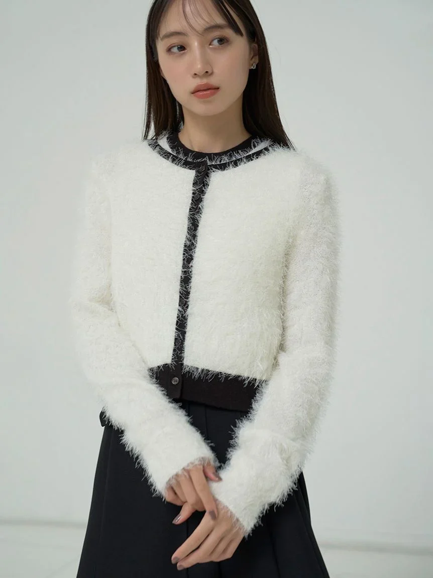 Fuzzy Sleeveless Top and Cropped Cardigan Set - Image 3