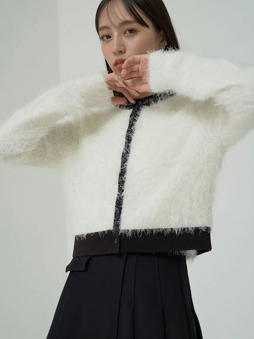 Fuzzy Sleeveless Top and Cropped Cardigan Set - Image 8