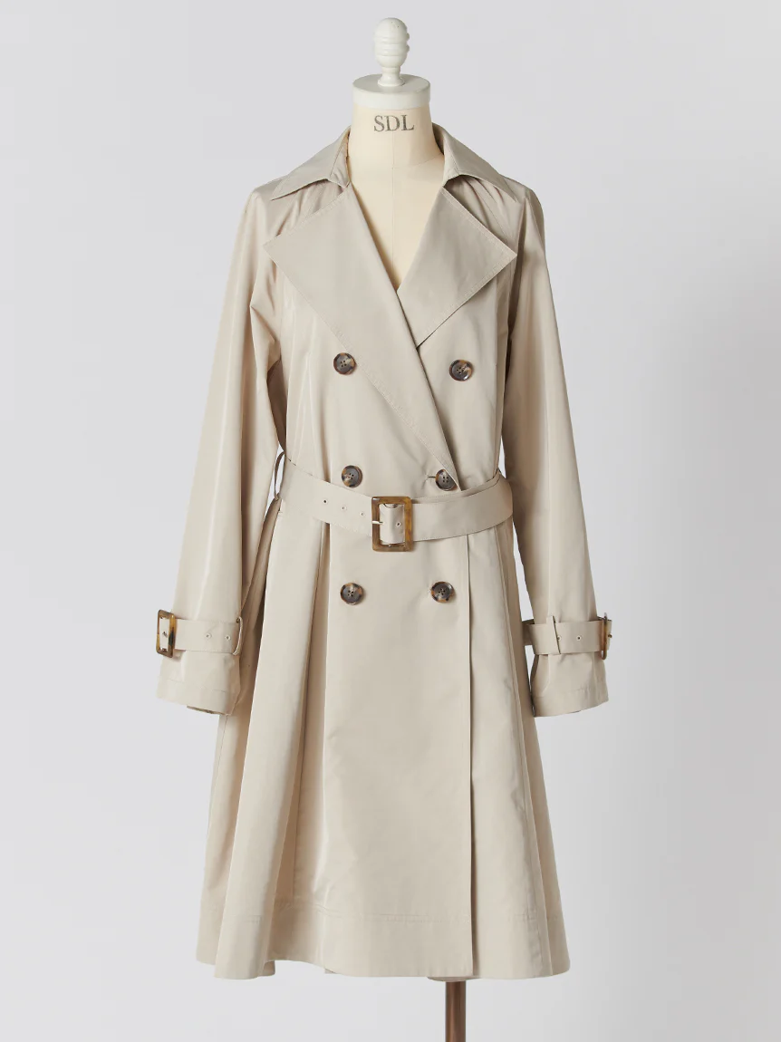 Flared Mid-Length Trench Coat - Image 14