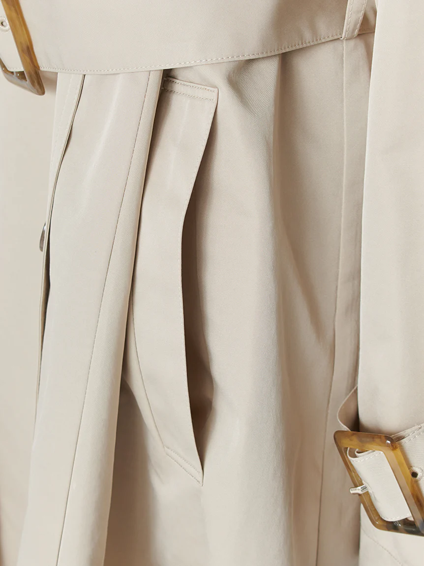 Flared Mid-Length Trench Coat - Image 21