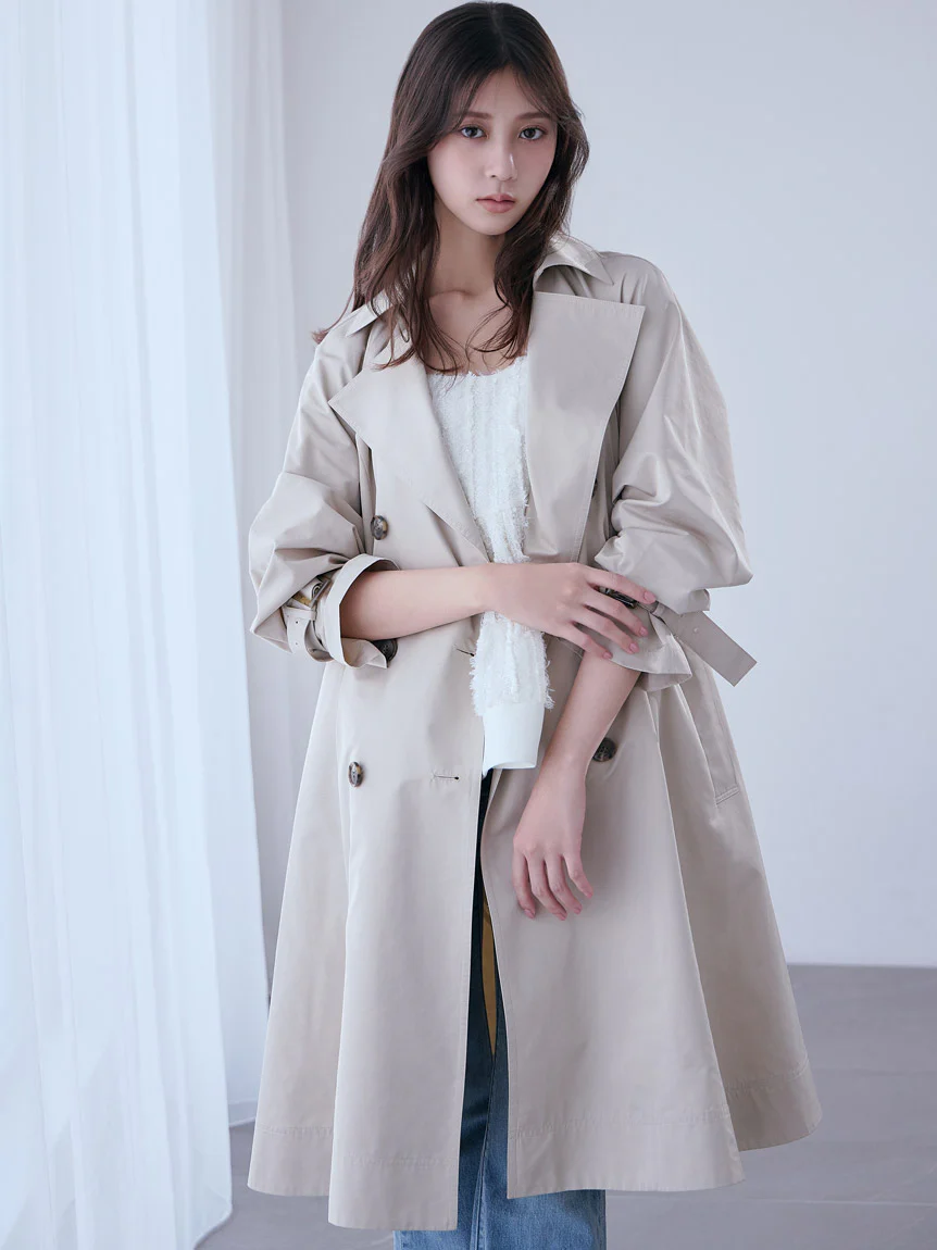 Flared Mid-Length Trench Coat - Image 5