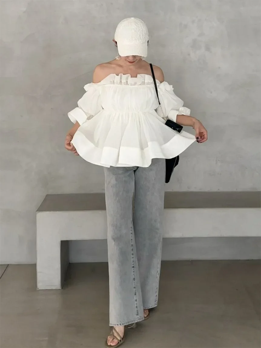 Gathered Frill Tunic Top - Image 11