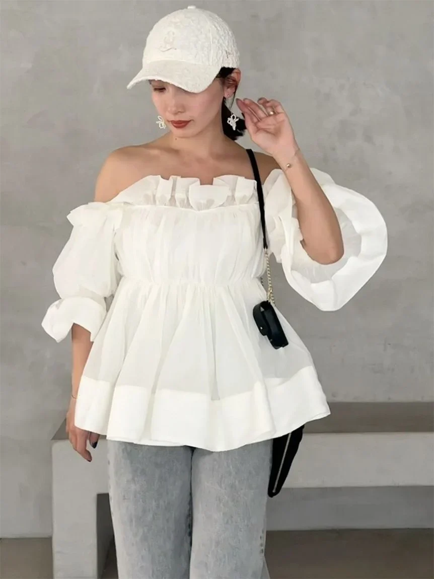Gathered Frill Tunic Top - Image 12