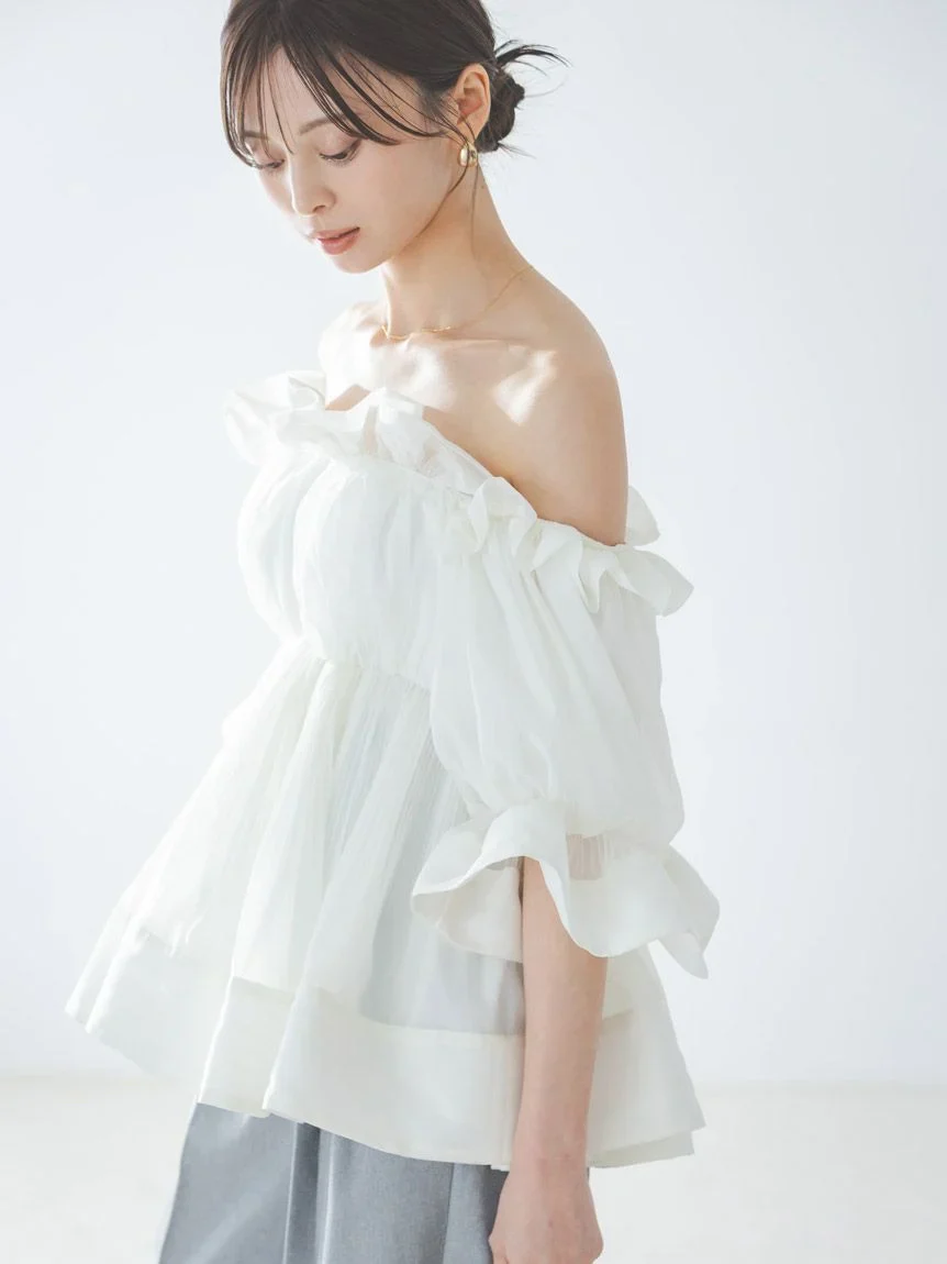 Gathered Frill Tunic Top - Image 3