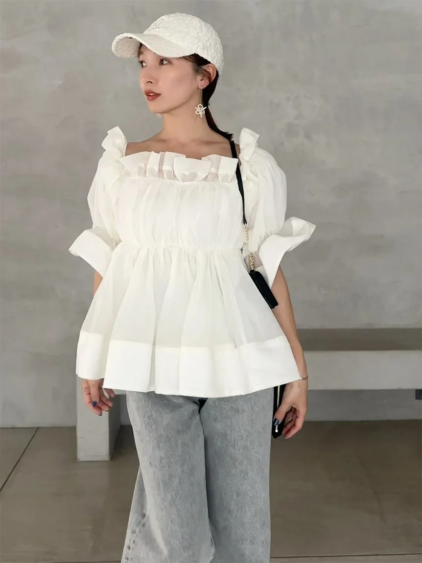 Gathered Frill Tunic Top - Image 9