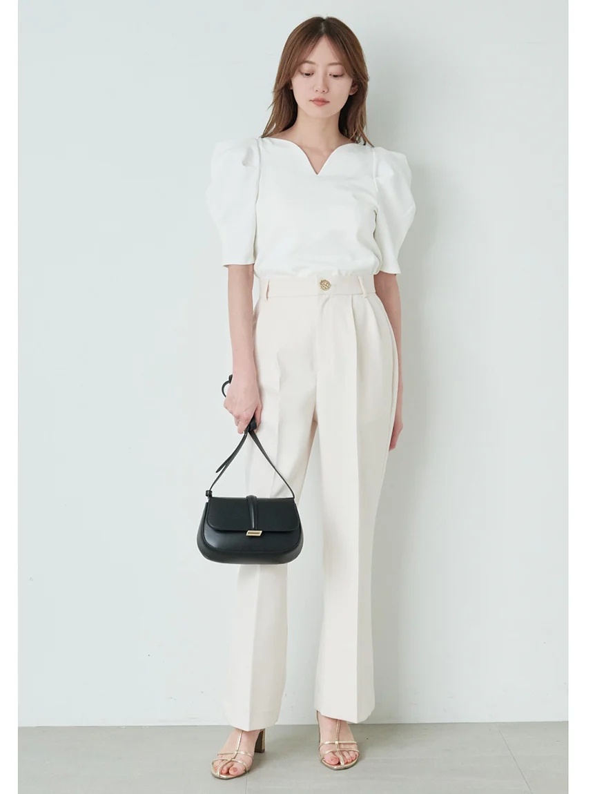High Waist Flared Slacks - Image 13
