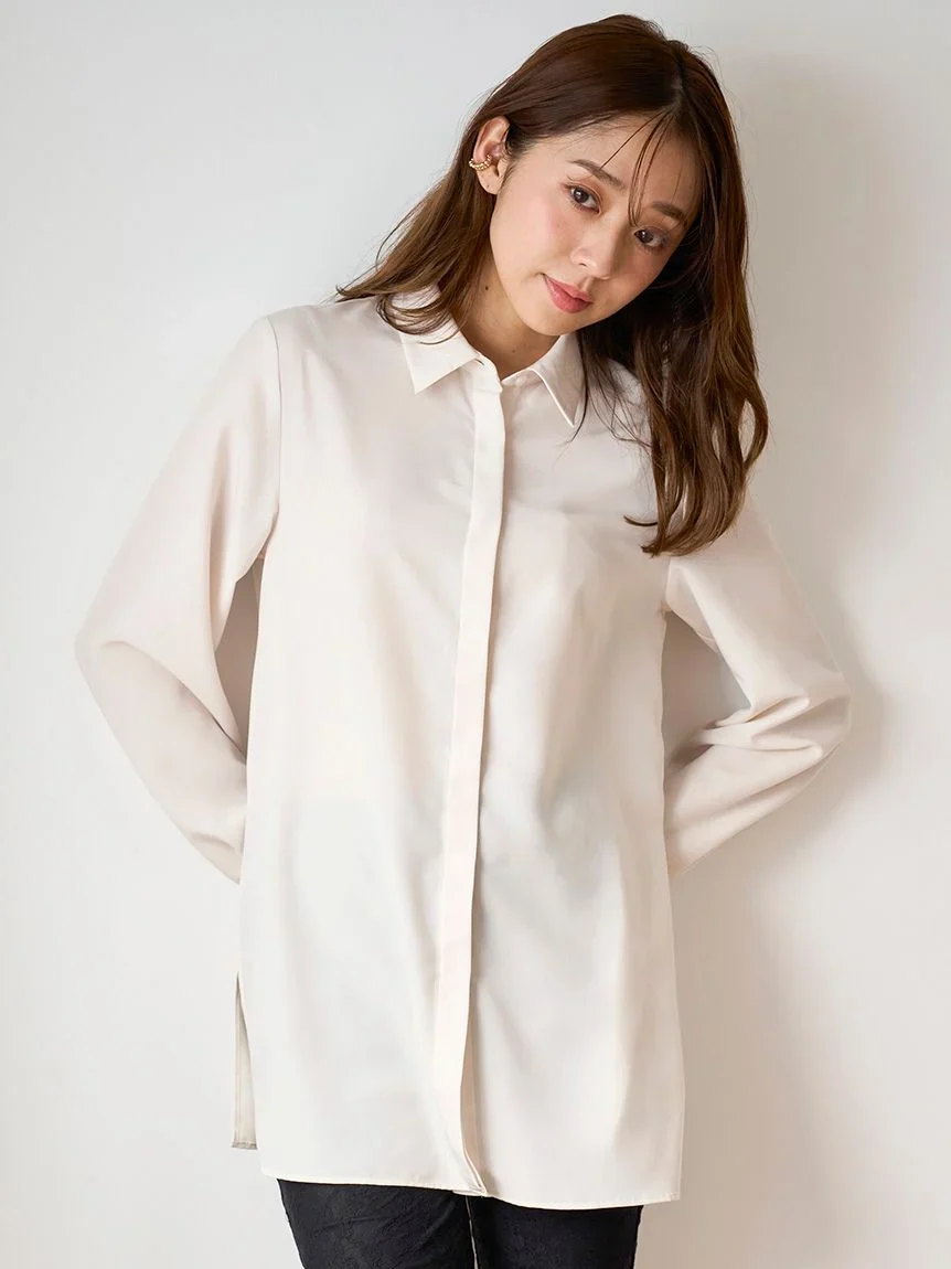 Layered White Button-Down Top with Printed Bralette - Image 7