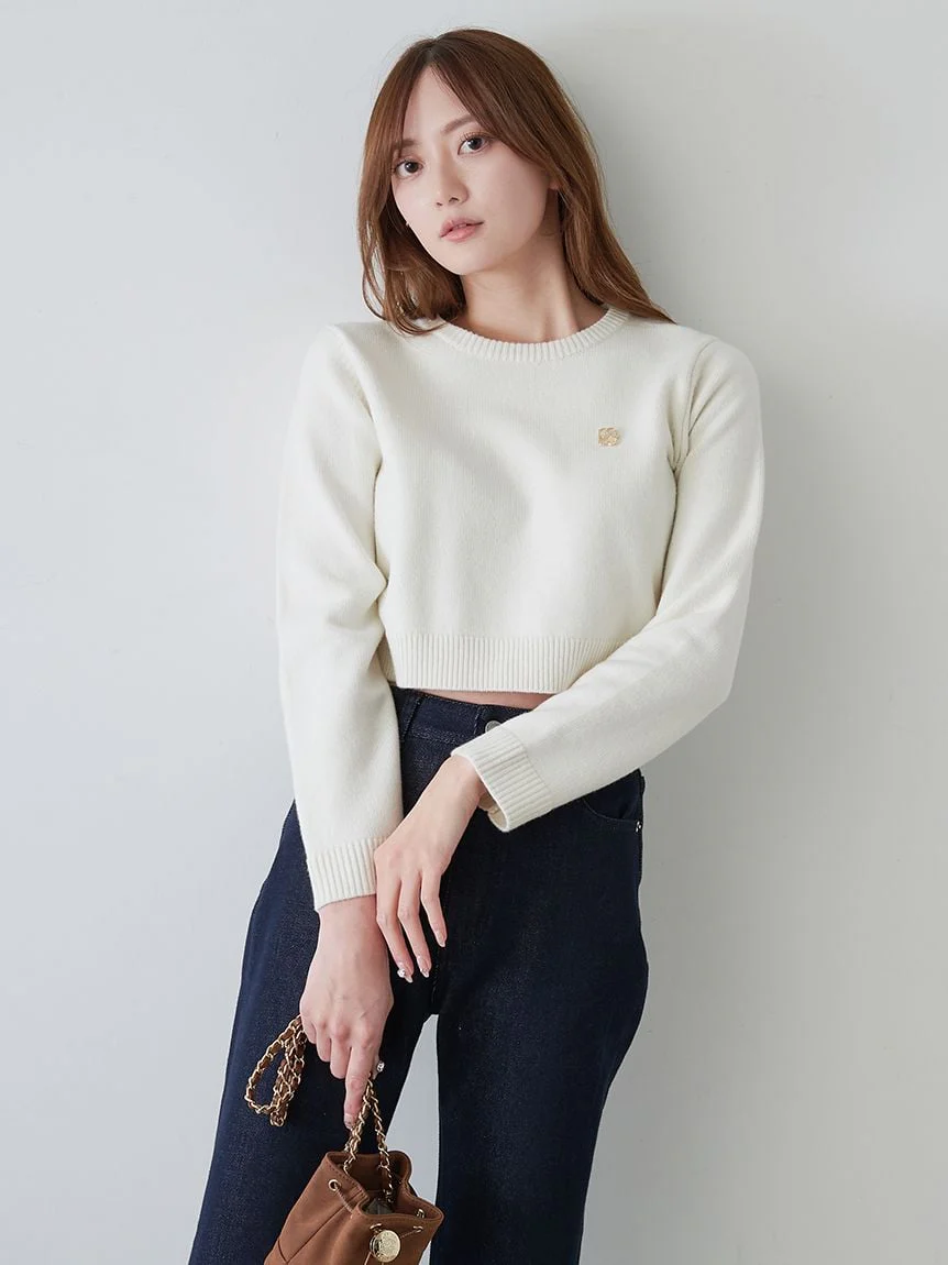 Casual Cropped Knit Sweater - Image 29