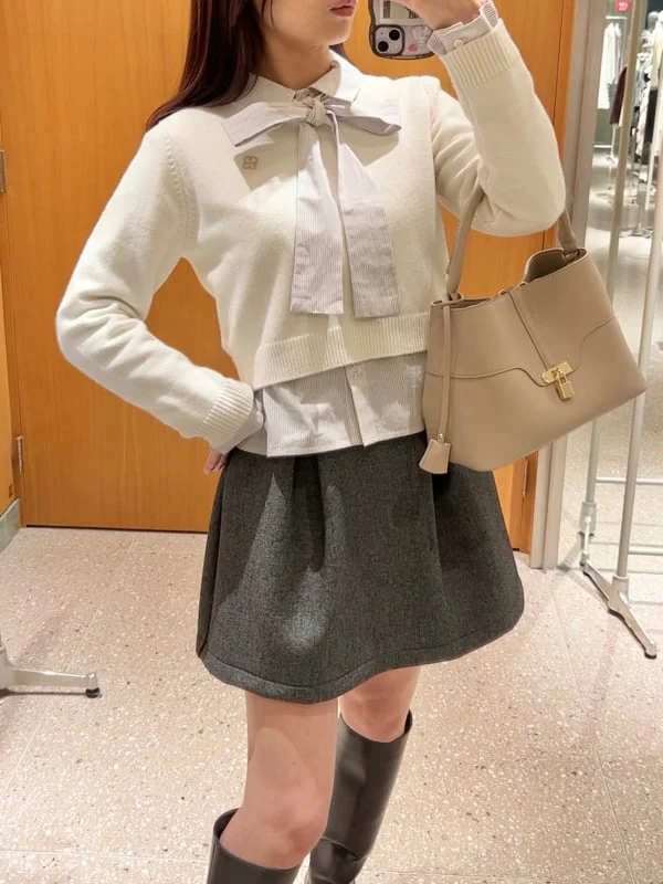Casual Cropped Knit Sweater - Image 31