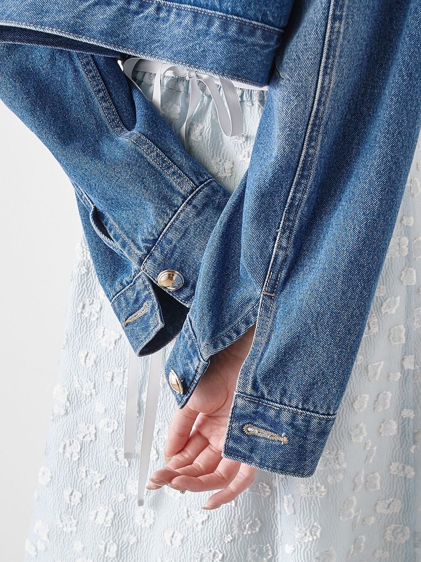 【NY Exclusive】 Cropped Denim Jacket - Image 7