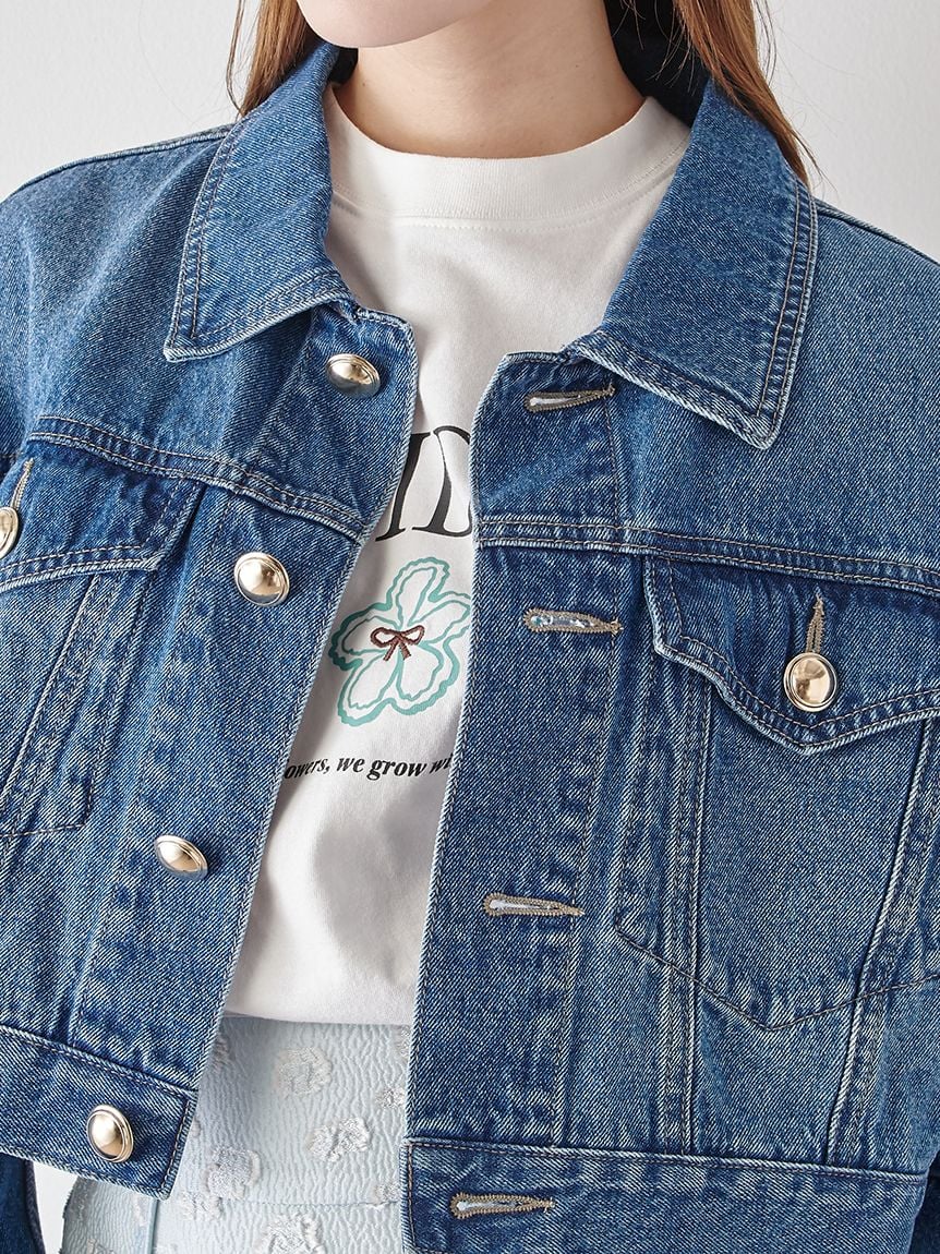 【NY Exclusive】 Cropped Denim Jacket - Image 9