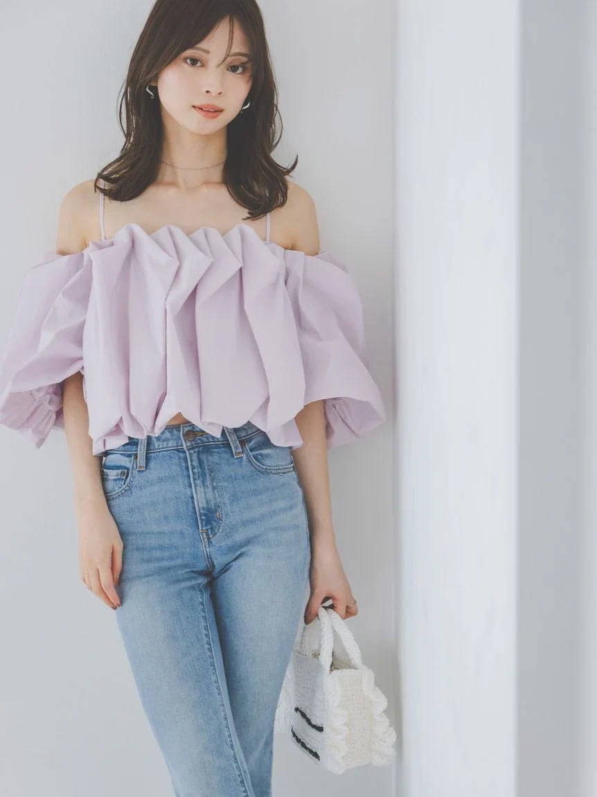 Off-Shoulder Balloon Sleeve Blouse - Image 13