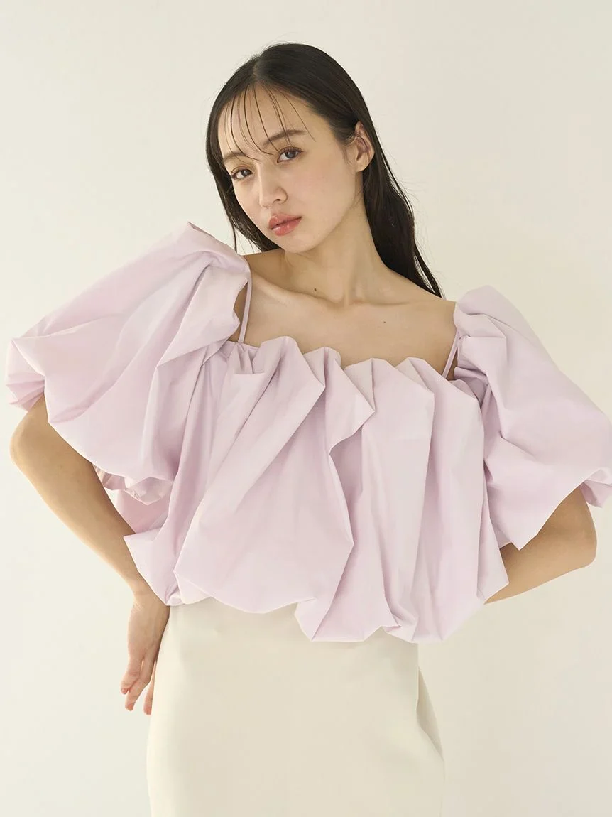 Off-Shoulder Balloon Sleeve Blouse - Image 22