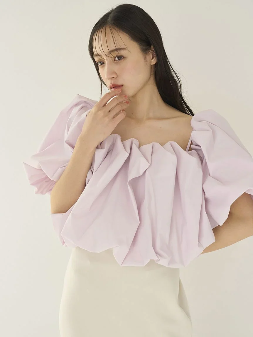 Off-Shoulder Balloon Sleeve Blouse - Image 23