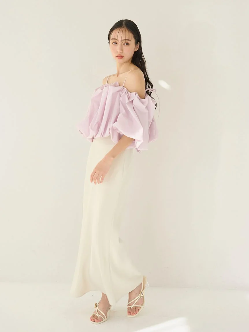 Off-Shoulder Balloon Sleeve Blouse - Image 25