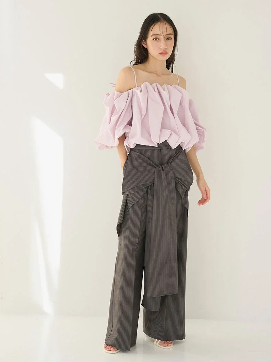 Off-Shoulder Balloon Sleeve Blouse - Image 27