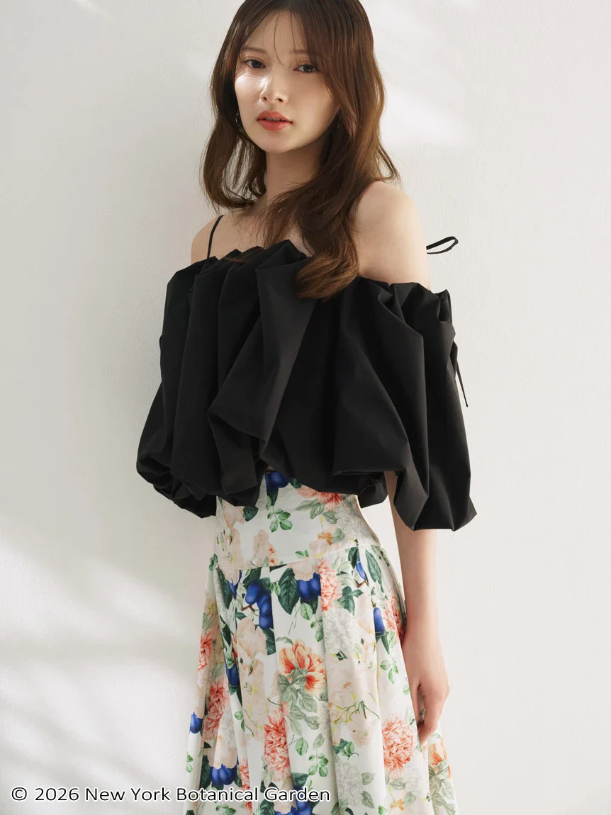 Off-Shoulder Balloon Sleeve Blouse - Image 4