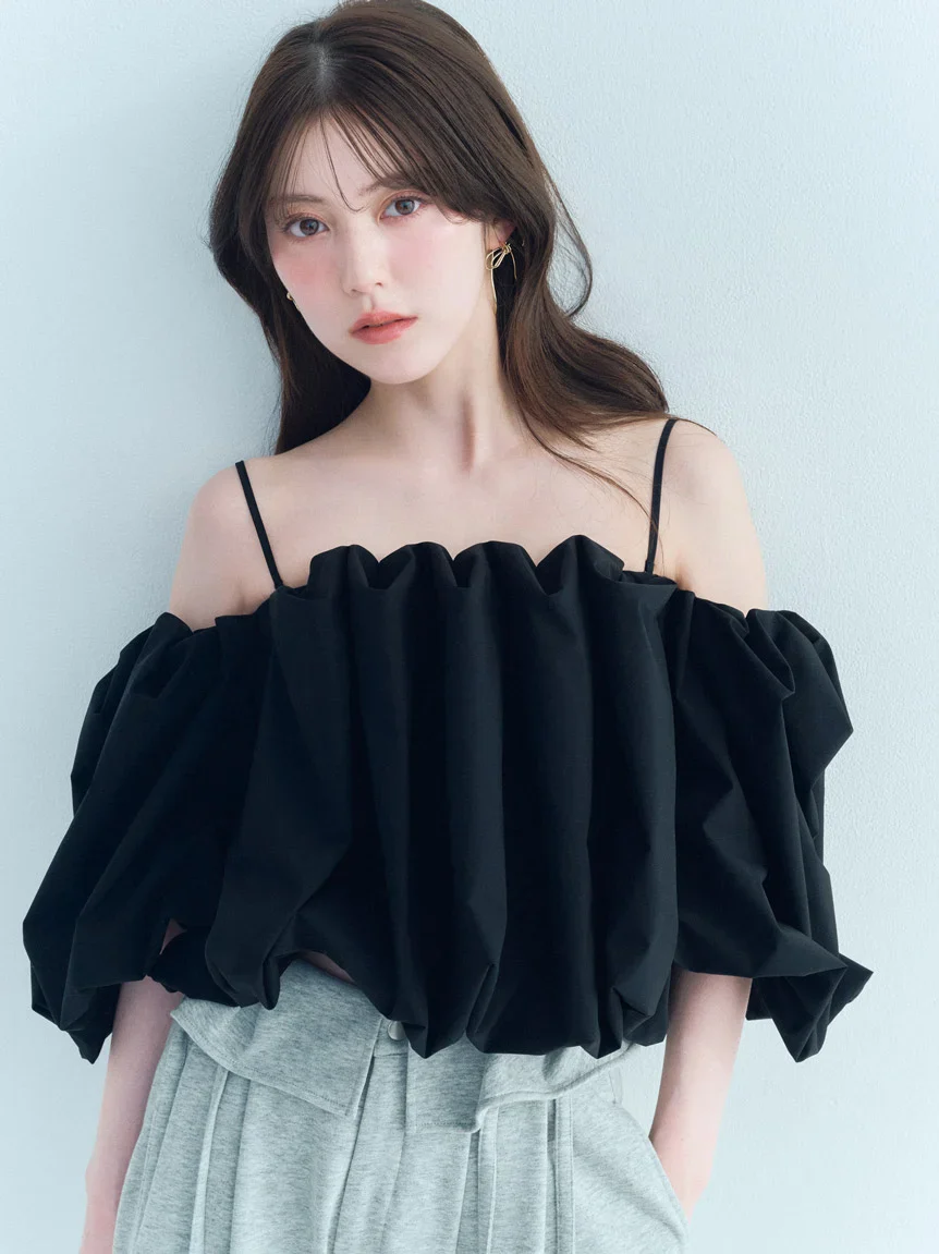 Off-Shoulder Balloon Sleeve Blouse - Image 7
