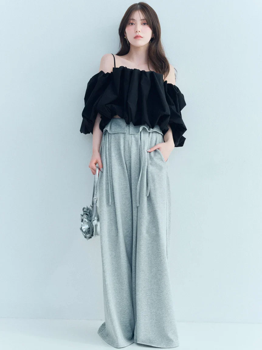 Off-Shoulder Balloon Sleeve Blouse - Image 9