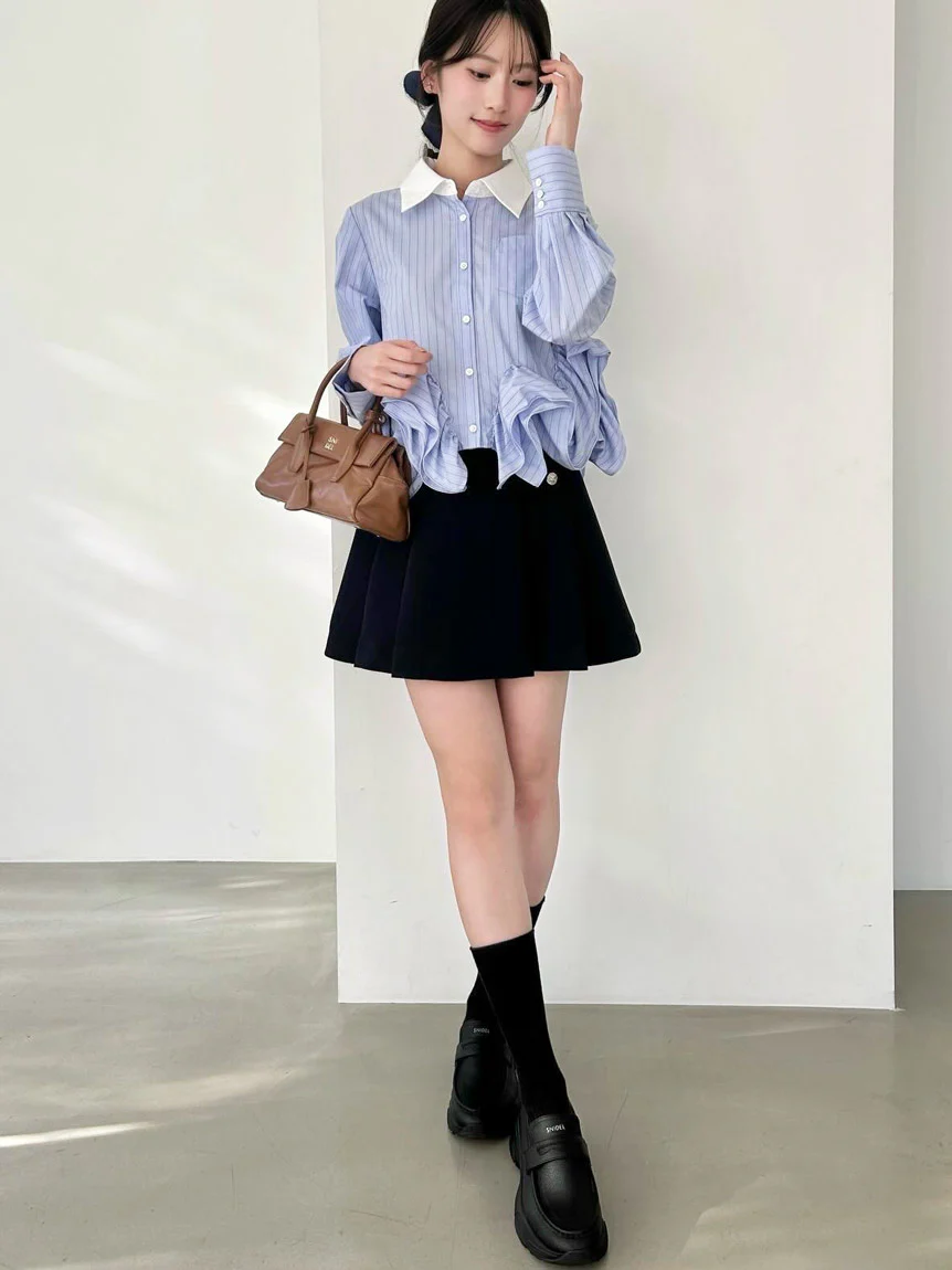 Pleated Mini Skirt with Belt - Image 15