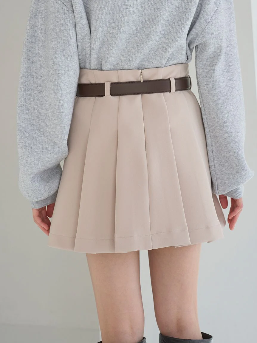 Pleated Mini Skirt with Belt - Image 18