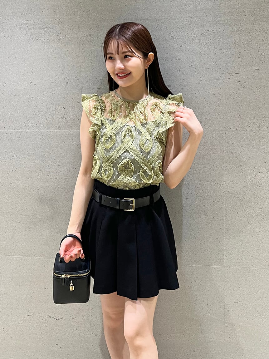 Pleated Skirt Shorts With Belt - Image 13