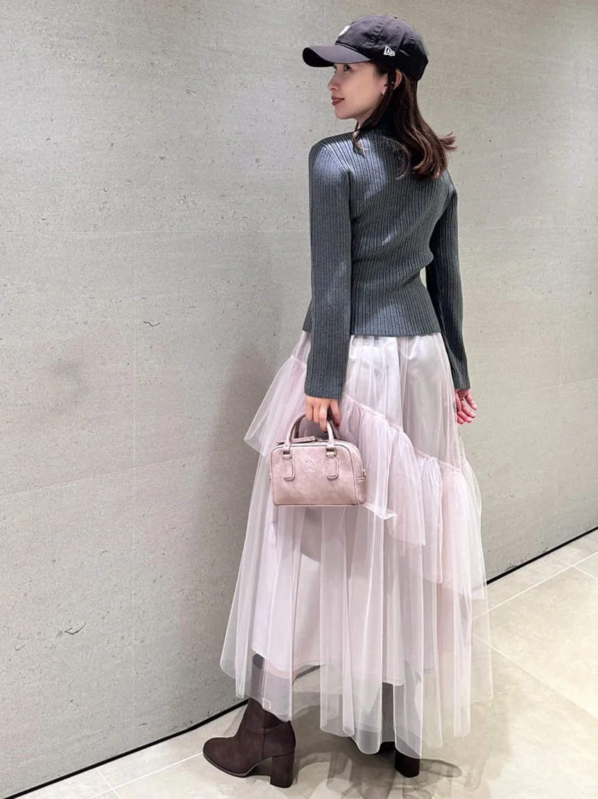 Polo Knit Set With Tulle Midi Skirt - Image 8