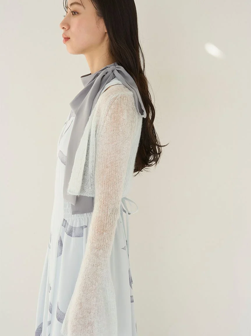 Ribbon Detail Cardigan Set Dress - Image 22